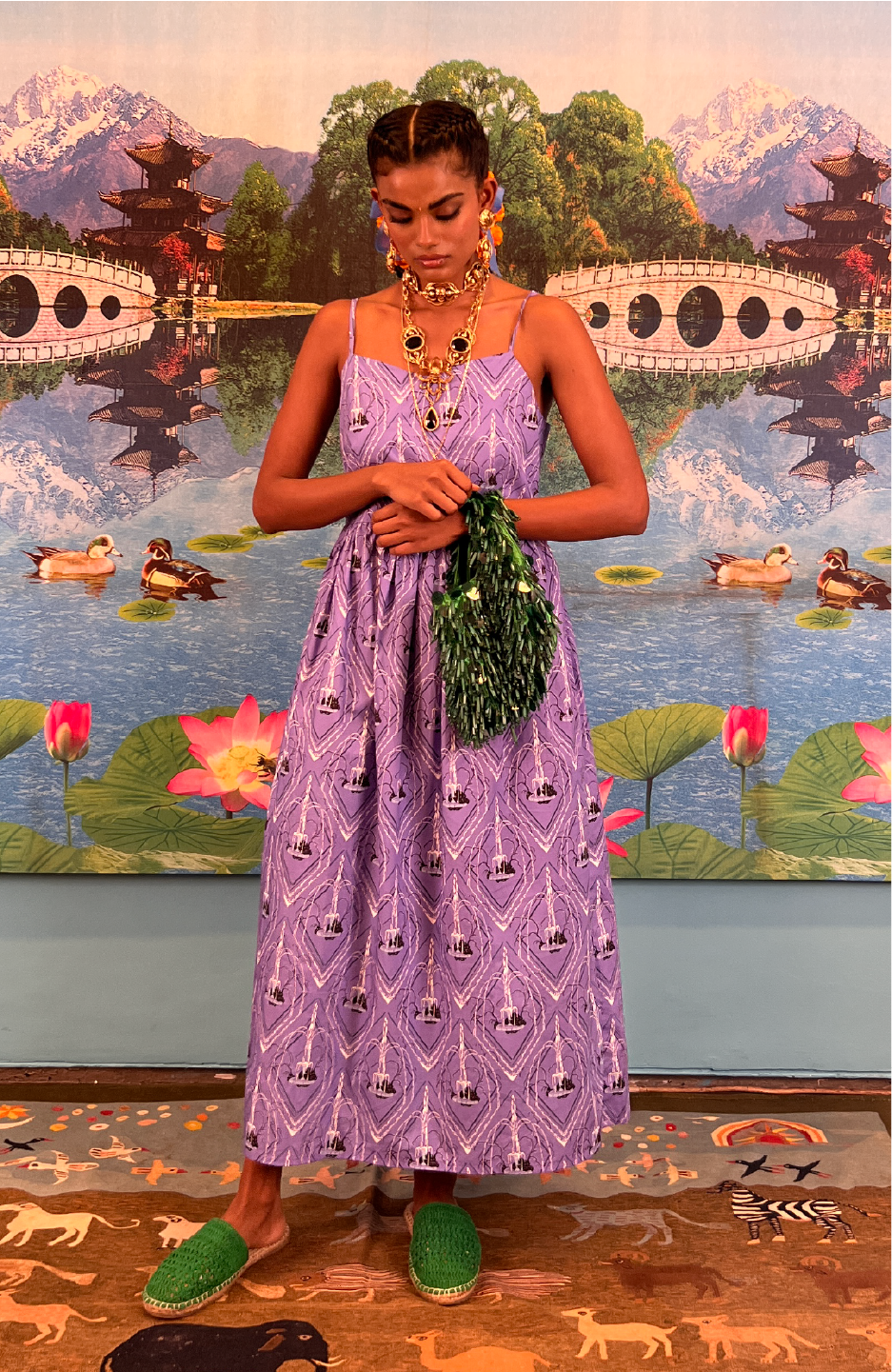 Garden Party dress - Purple Fountain