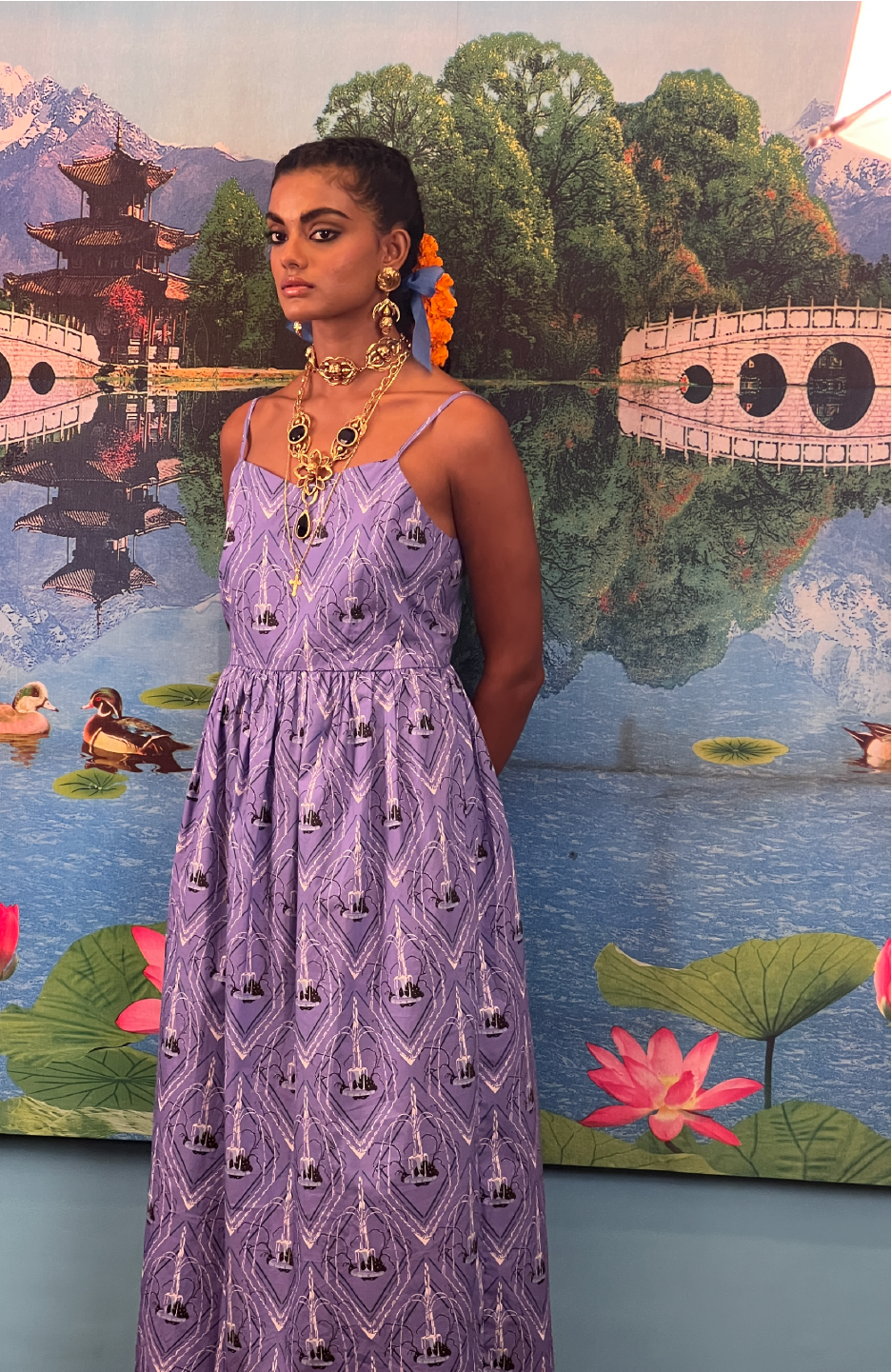 Garden Party dress - Purple Fountain